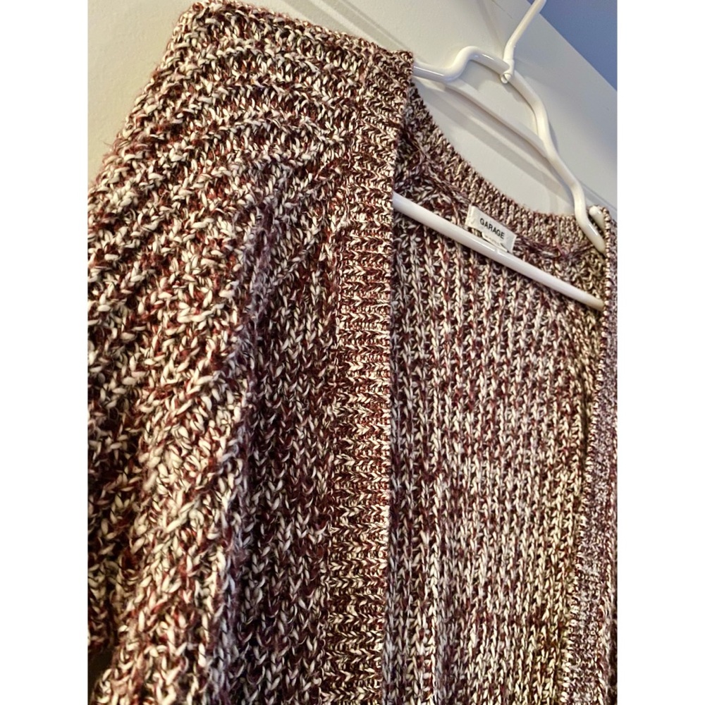 GARAGE Cranberry and white marled long cardigan - Picture 3 of 6